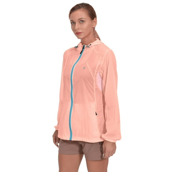 Little Donkey Andy Women's Full Zip Sun Protection Hoodie Jacket Long Sleeve Shirt Running Hiking Golf Water Repellent UPF50 Pink Small
