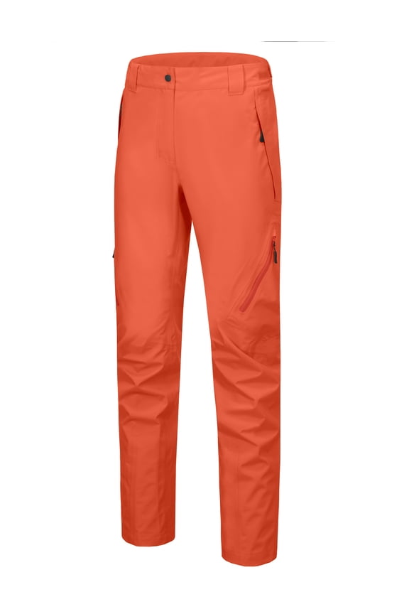 Women's High Performance Waterproof Rain Pants Lightweight Breathable Golf Hiking Pants Orange XL