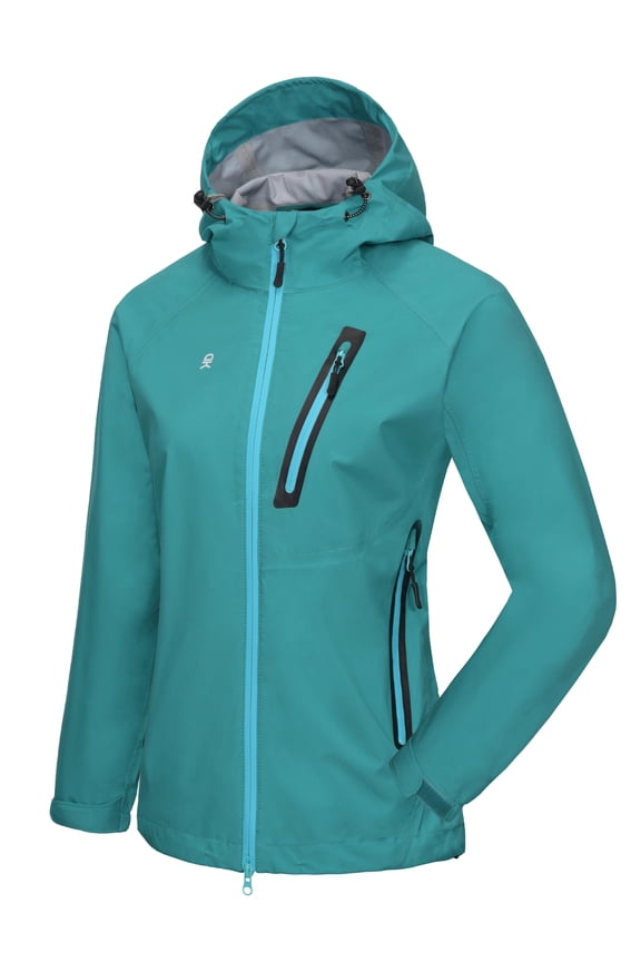 Women's High-performance Waterproof Rain Jacket Ultra Lightweight Outdoor Rain Coat Shell Blue XL
