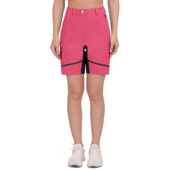 Little Donkey Andy Women's Hiking Shorts Quick Dry Stretch Athletic Shorts Lightweight for Golf Travel Rose Red S