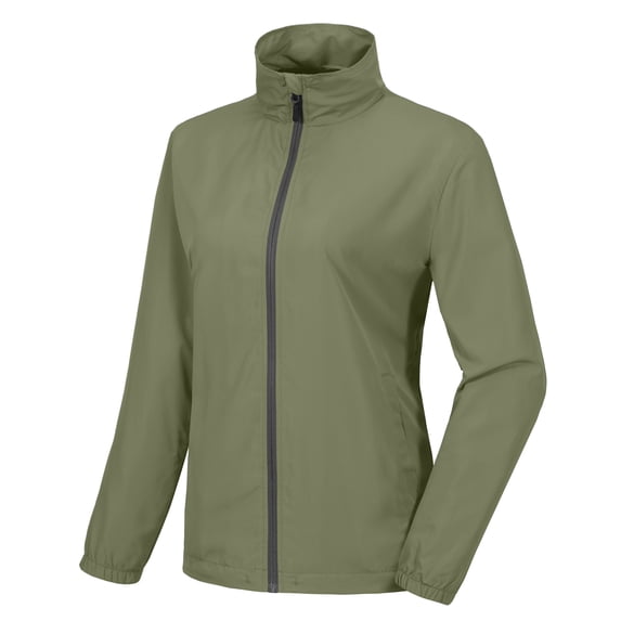 Little Donkey Andy Women’s Lightweight Breathable Running Golf Hiking Windbreaker Jacket Full Zip Windproof Water Resistant UPF50+ Sage L