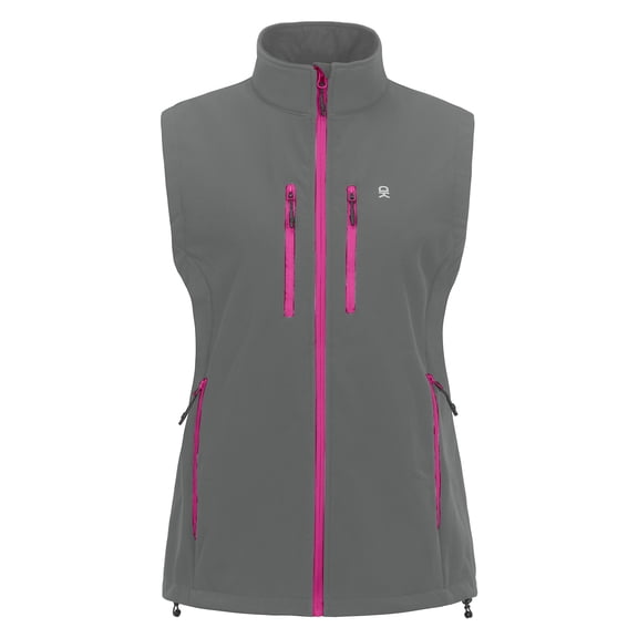 Little Donkey Andy Women's Lightweight Fleece Softshell Vest Windproof Sleeveless Jacket Outerwear with Zipper Pockets Grey XL