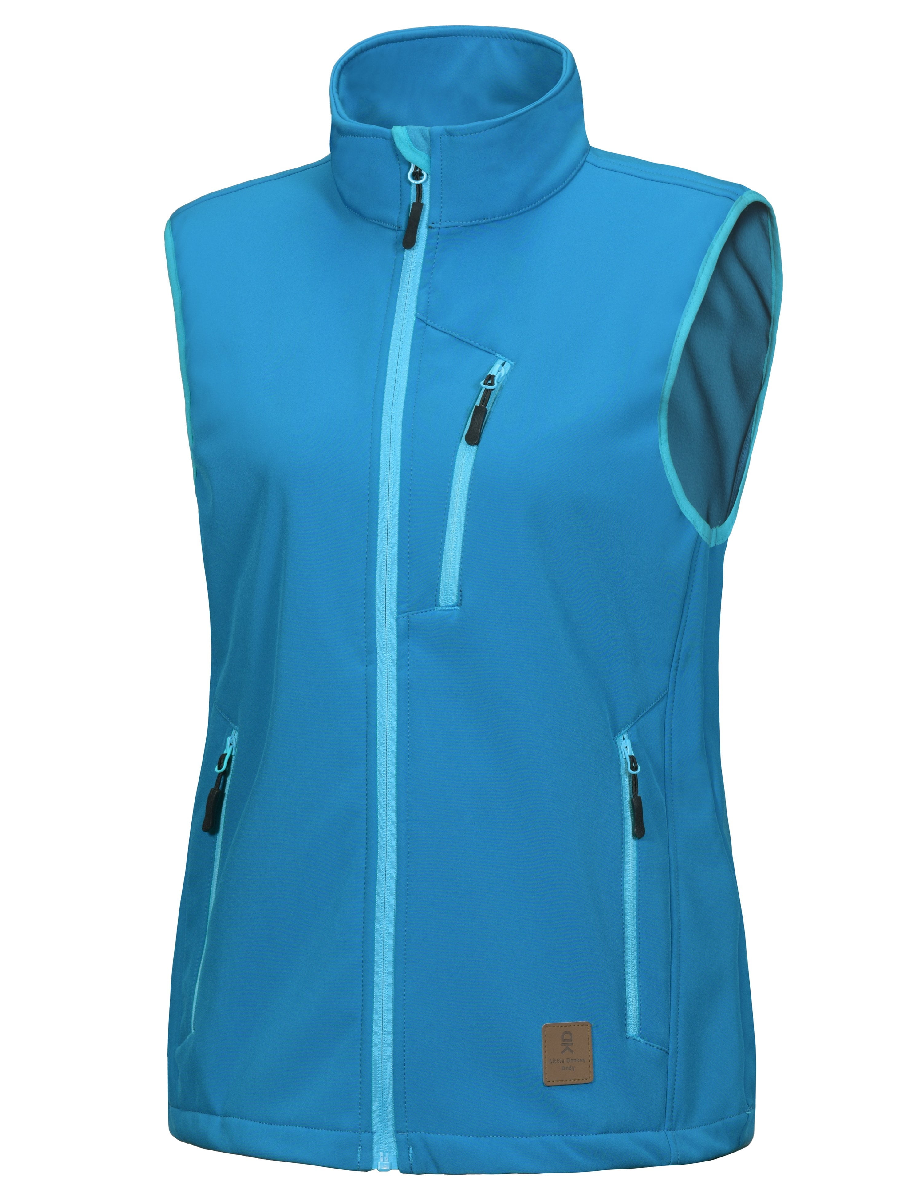 Little Donkey Andy Women's Lightweight Fleece lined Softshell Vest Windproof Sleeveless Jacket for Hiking Travel Golf Swedish Blue M