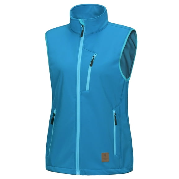 Little Donkey Andy Women's Lightweight Fleece lined Softshell Vest Windproof Sleeveless Jacket for Hiking Travel Golf Swedish Blue S