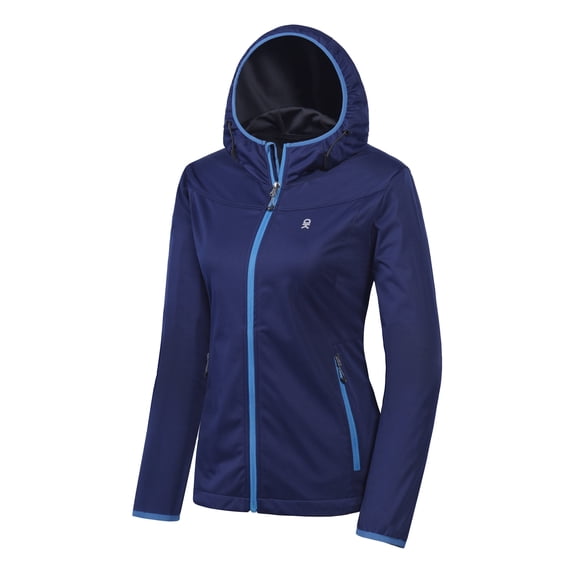 Little Donkey Andy Women's Lightweight Hooded Softshell Jacket for Running Travel Hiking, Windproof, Water Repellent Dark Blue Size M