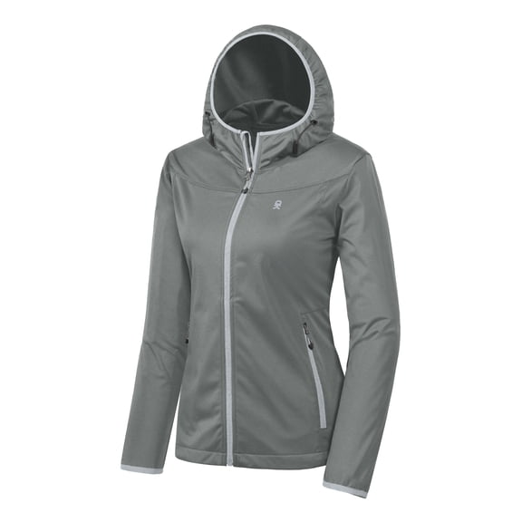 Little Donkey Andy Women's Lightweight Hooded Softshell Jacket for Running Travel Hiking, Windproof, Water Repellent Gray Size XS