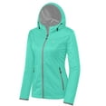 thumbnail image 1 of Little Donkey Andy Women's Lightweight Hooded Softshell Jacket for Running Travel Hiking, Windproof, Water Repellent Ice Green Size XXL, 1 of 6