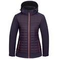 thumbnail image 1 of Little Donkey Andy Women's Lightweight Insulated Hybrid Jacket for Hiking Running Ski Warm Purple XXL, 1 of 7