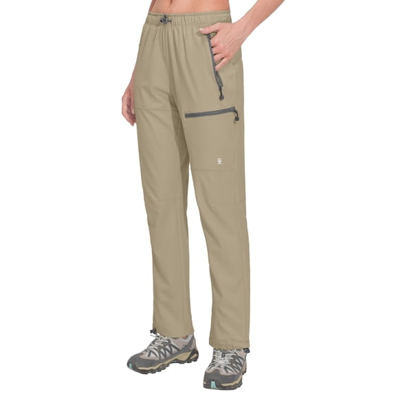 Little Donkey Andy Women's Lightweight Quick Dry Cargo Hiking Pants UPF 50+ Stretch Travel Casual Trousers Khaki 4XL