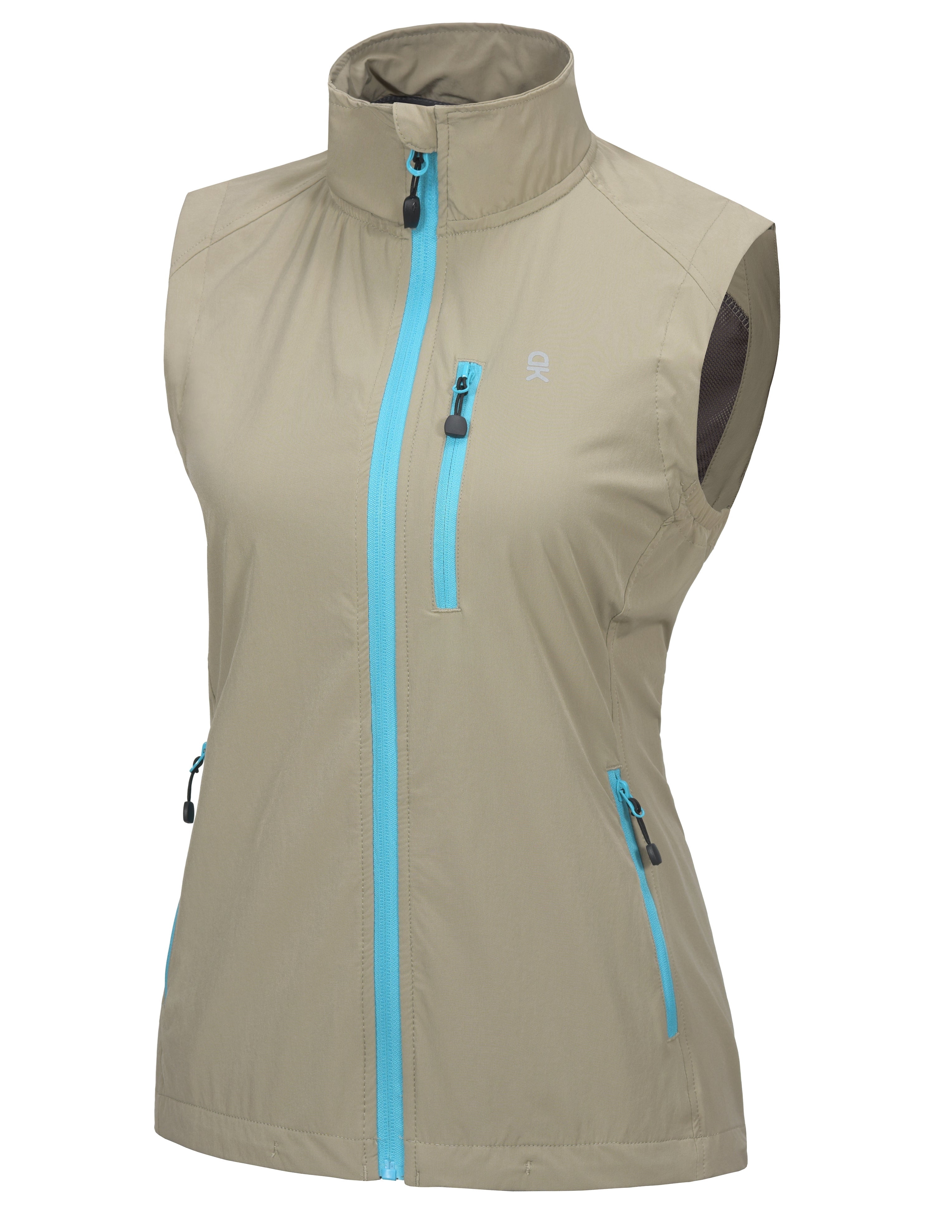 Little Donkey Andy Women's Lightweight Quick Dry Vest Summer Windproof Sleeveless Elastic Jacket for Golfing Cycling Running Size XXXL