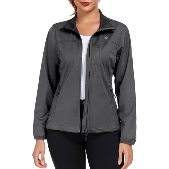 Little Donkey Andy Women's Lightweight Softshell Jacket Windbreaker for Running Travel Hiking, Windproof, Waterproof (Iron Gray S)