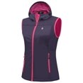 thumbnail image 1 of Little Donkey Andy Women's Lightweight Softshell Vest, Hooded Windproof Sleeveless Jacket for Golf Travel Hiking Running Purple XL, 1 of 7