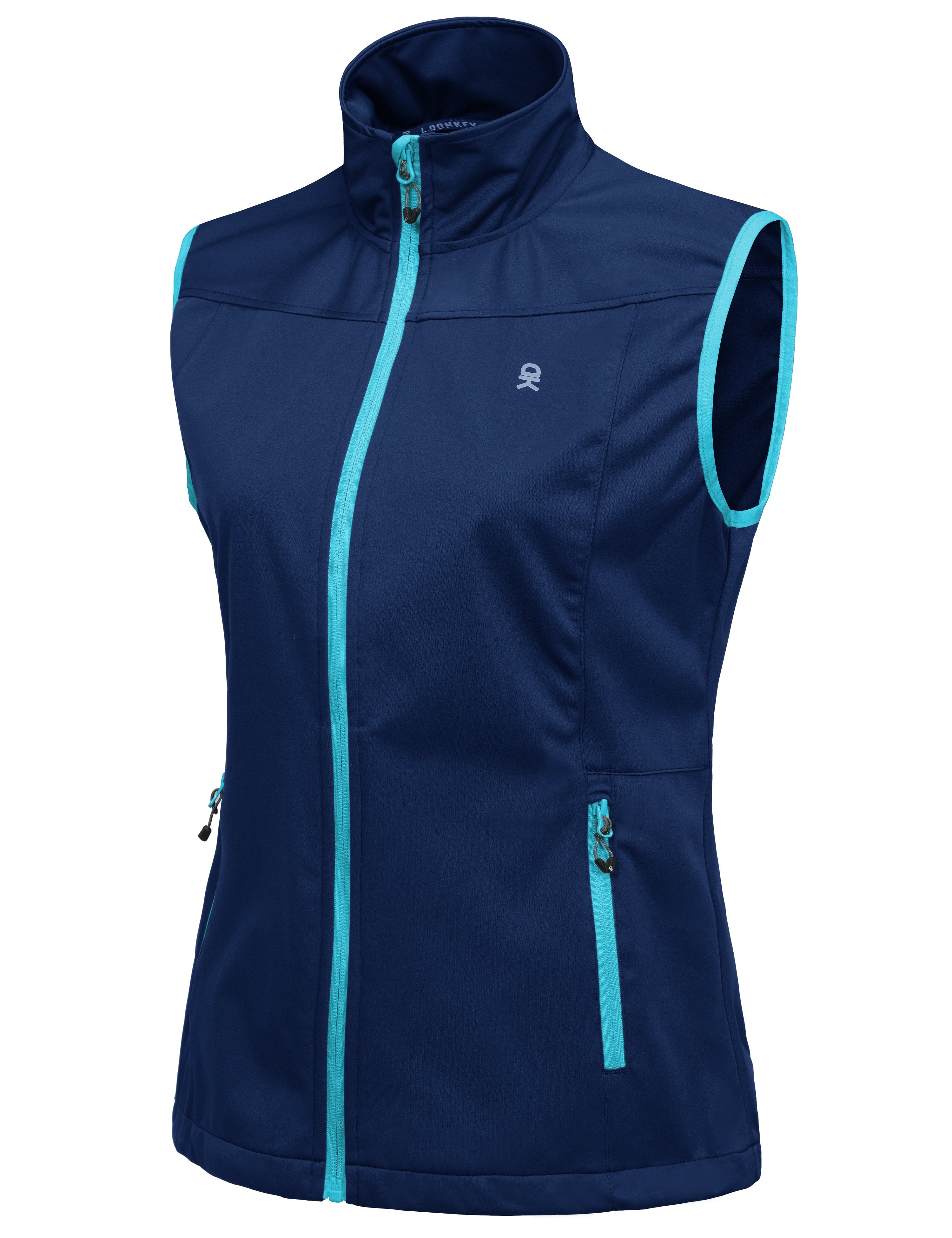 Little Donkey Andy Women's Lightweight Softshell Vest, Windproof Sleeveless Jacket for Running Hiking Travel, Blue M