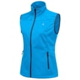 thumbnail image 1 of Women's Lightweight Softshell Vest, Windproof Sleeveless Jacket for Running Hiking Travel, Bright Blue S, 1 of 6