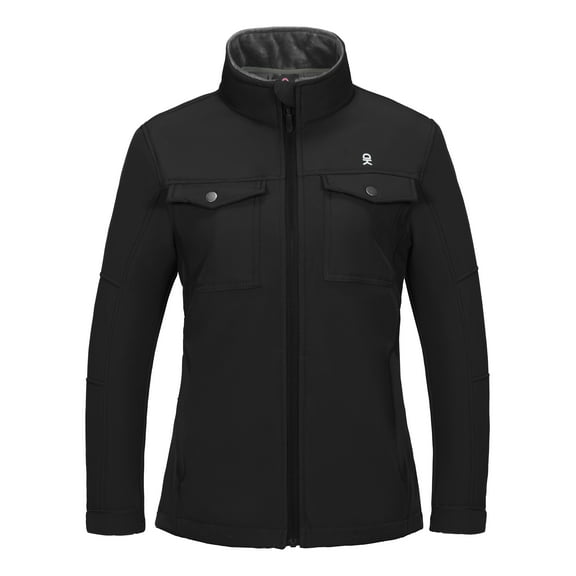 Little Donkey Andy Women's Lightweight Stand Collar Jacket Water Resistant Windbreaker Fleece Lined Warm Coat Black XL