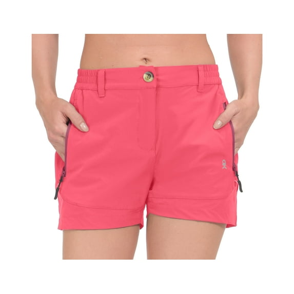 Little Donkey Andy Women's Lightweight Stretch Quick Dry Shorts for Running Hiking Golf Red L