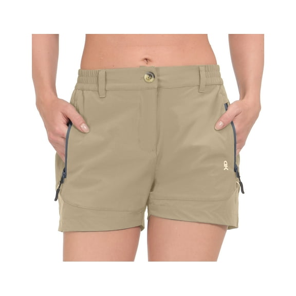 Little Donkey Andy Women's Lightweight Stretch Quick Dry Shorts for Travel Hiking Golf Khaki Heather XXL