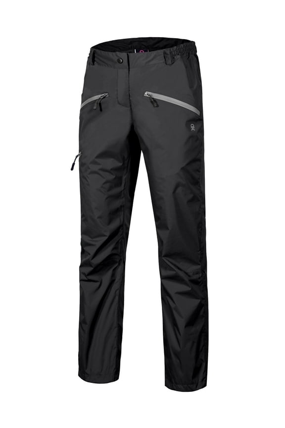 Women's Lightweight Waterproof Rain Pants Breathable Hiking Pants for Outdoor Fishing Black XL
