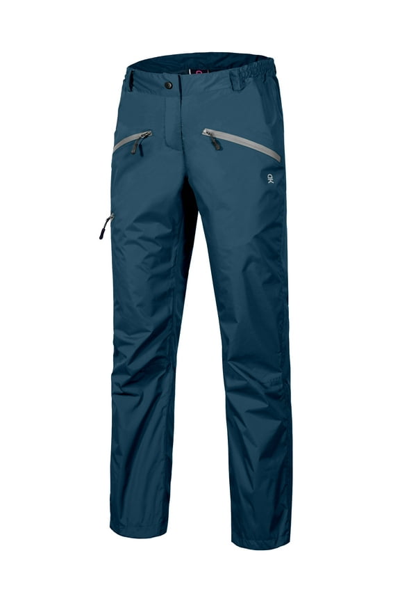 Women's Lightweight Waterproof Rain Pants Breathable Hiking Pants for Outdoor Fishing Mosaic Blue M