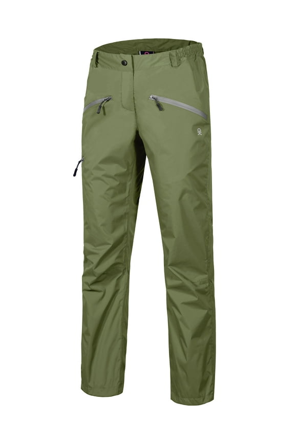 Women's Lightweight Waterproof Rain Pants Breathable Hiking Pants for Outdoor Fishing Olive XL