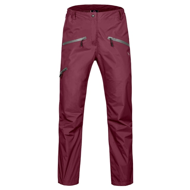 Little Donkey Andy Women's Lightweight Waterproof Rain Pants Breathable Hiking Pants for Outdoor Fishing Tango Red L