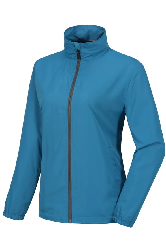 Women's Lightweight Windbreaker Jacket Breathable Windproof Spring Fall Summer Jacket Hiking Running Golf UPF50+ Blue XXL