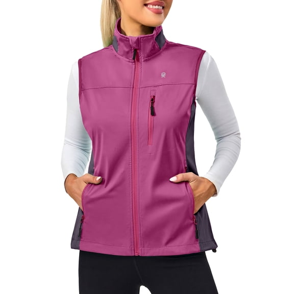 Little Donkey Andy Women's Lightweight Windproof Softshell Vest for Golf Tennis Running Cycling Rose S