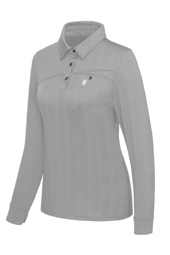 Women's Long Sleeve Polo Shirts, Lightweight Quick-Dry UV Protection Athletic Golf T-Shirts, Cloudburst S