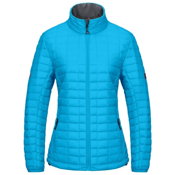 Little Donkey Andy Women's Puffer Jacket, Lightweight Warm Hiking Jacket with Post-Consumer Synthetic Insulation Blue S