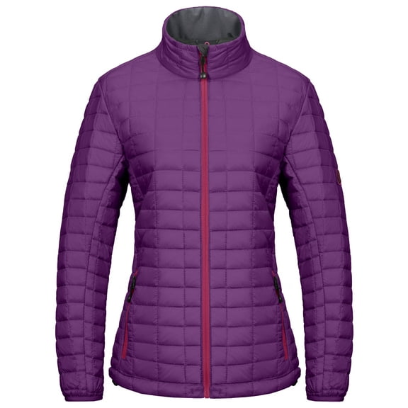 Little Donkey Andy Women's Puffer Jacket, Lightweight Warm Hiking Jacket with Post-Consumer Synthetic Insulation Purple XS