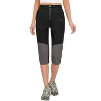 Little Donkey Andy Women's Quick Dry Capri 3/4 Hiking Lightweight Stretch Water-Resistant Pants Golf Casual Black M