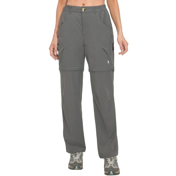 Little Donkey Andy Women's Quick Dry Convertible Zip Off Pants Lightweight Hiking Travel Camping Steel Grey L