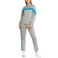 thumbnail image 1 of Women's 2Pc Full Zip Tracksuit, 4 Way Stretch Breathable with Zipper Pockets for Golf Running Casual Light Gray S, 1 of 9