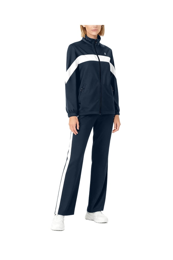Women's Quick-Dry 2-Piece Sweatsuit Set - Stretch, Breathable, Durable for Active and Lounge Wear (Navy blue 2XL)