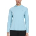 thumbnail image 1 of Little Donkey Andy Women's Quick Dry Sun Protection UPF Hoodie Shirt Long Sleeve Breathable for Fishing Hiking Outdoor（Light blue M）, 1 of 7