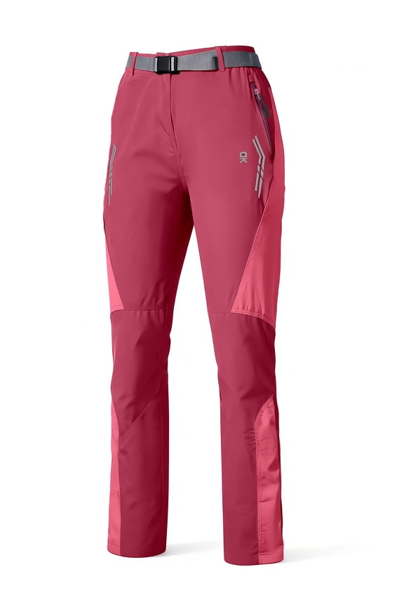 Women's Quick-Dry, Water-Repellent Outdoor Pants - Lightweight, UPF 50+ for Hiking and Travel Wine Red 2XL