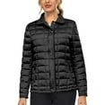 thumbnail image 1 of Little Donkey Andy Women's Quilted Puffer Jacket Lightweight Insulated Jacket Full Zip Thermal Padded Winter Coat with Pockets Black XS, 1 of 6