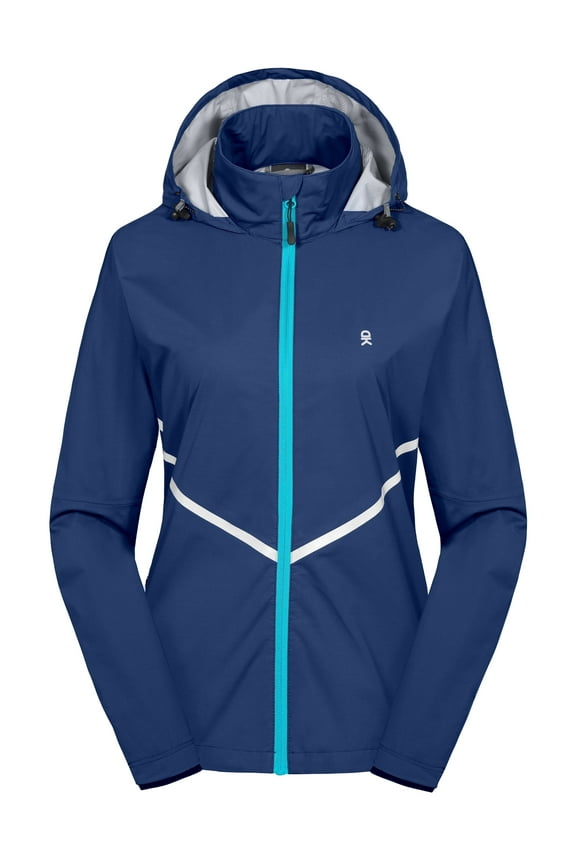 Women's Rain Running Jackets Cycling Windbreakers Lightweight Waterproof Reflective Windproof Blue XL