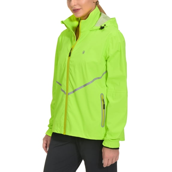 Little Donkey Andy Women's Rain Running Jackets Cycling Windbreakers Lightweight Waterproof Reflective Windproof Fluorescent Yellow XS