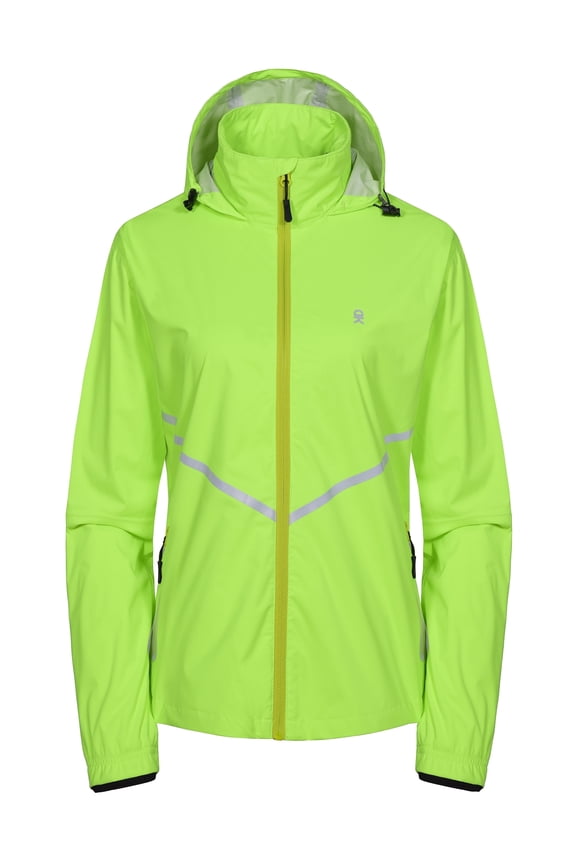 Women's Rain Running Jackets Cycling Windbreakers Lightweight Waterproof Reflective Windproof Fluorescent Yellow XXL