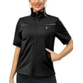 thumbnail image 1 of Little Donkey Andy Women's Short Sleeve Jacket Windproof Lightweight Vest for Golf Hiking Running Black XS, 1 of 7