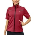 thumbnail image 1 of Little Donkey Andy Women's Short Sleeve Jacket Windproof Lightweight Vest for Golf Hiking Running Red XL, 1 of 7