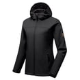 thumbnail image 1 of Little Donkey Andy Women's Softshell Jacket Hooded Windproof Fleece Lined Jackets, Water Repellent and Lightweight Black XL, 1 of 7
