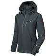 thumbnail image 1 of Little Donkey Andy Women's Softshell Jacket Ski Jacket with Removable Hood, Fleece Lined Black Heather Size L, 1 of 7