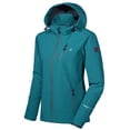thumbnail image 1 of Little Donkey Andy Women's Softshell Jacket Ski Jacket with Removable Hood, Fleece Lined Deep Lake Heather Size M, 1 of 7