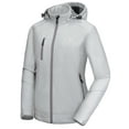 thumbnail image 1 of Little Donkey Andy Women’s Softshell Jacket, Ski Snowboarding Jacket with Removable Hood, Fleece Lined and Water Repellent Light Gray XXL, 1 of 7