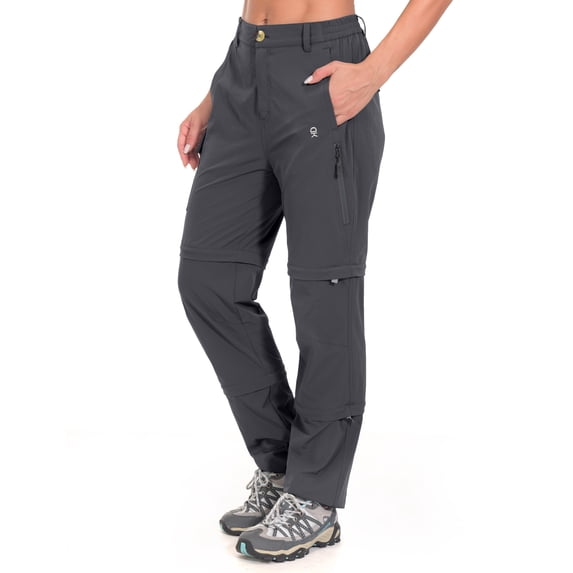 Little Donkey Andy Women's Stretch Convertible Pants, Zip Off Quick Dry Hiking Pants Dark Gray Size 3XL