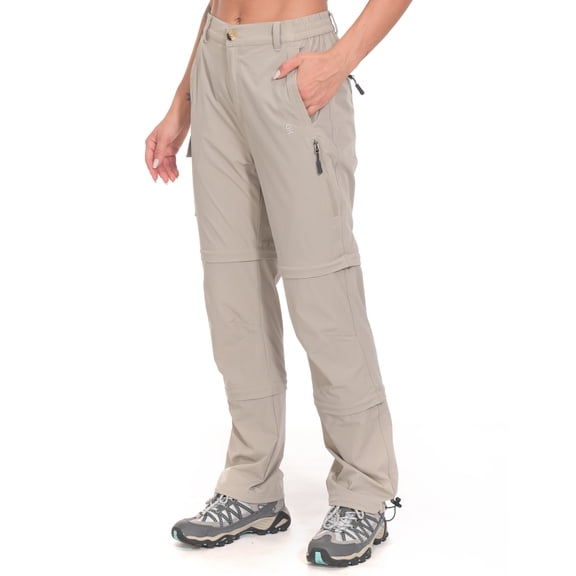 Little Donkey Andy Women's Stretch Convertible Pants, Zip Off Quick Dry Hiking Pants Khaki Size XS