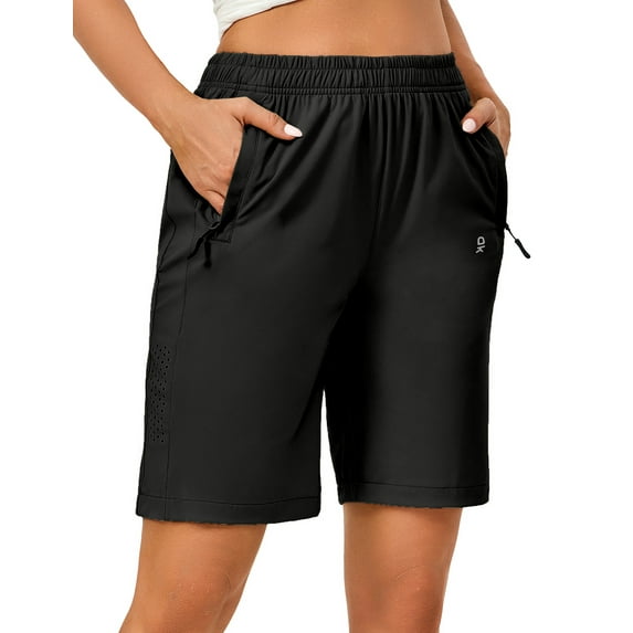 Little Donkey Andy Women's Stretch Hiking Shorts Quick Dry Lightweight Athletic Shorts for Running Golf Black XS