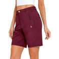 thumbnail image 1 of Little Donkey Andy Women's Stretch Quick Dry Cargo Shorts Hiking Camping Travel Dark Red M, 1 of 5